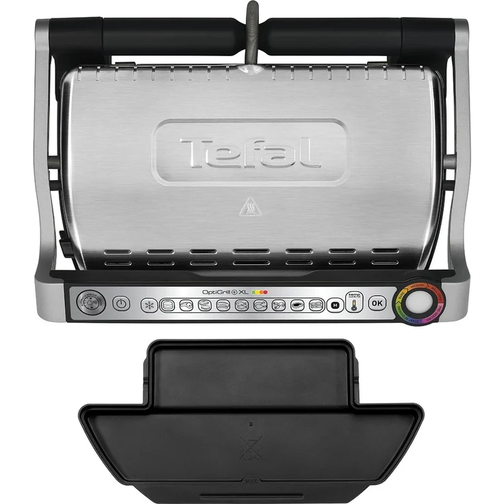 Tefal GC722D OptiGrill XL Kontaktgrill mit XL-Grillfläche, 2000W, mit zusätzlichen Temperaturstufen, automatische Anzeige des Garzustands, 9 voreingestellte Programme 40 cm x 20 cm, silber – Bild 5