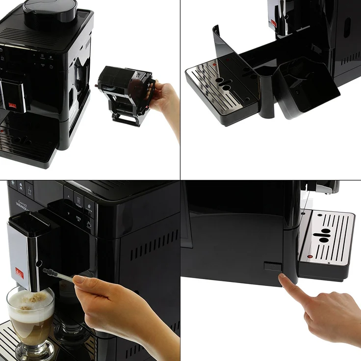 Melitta Caffeo Passione OT F531-102, Kaffeevollautomat mit Milchsystem und integriertem Mahlwerk, One Touch Funktion, Schwarz – Bild 7