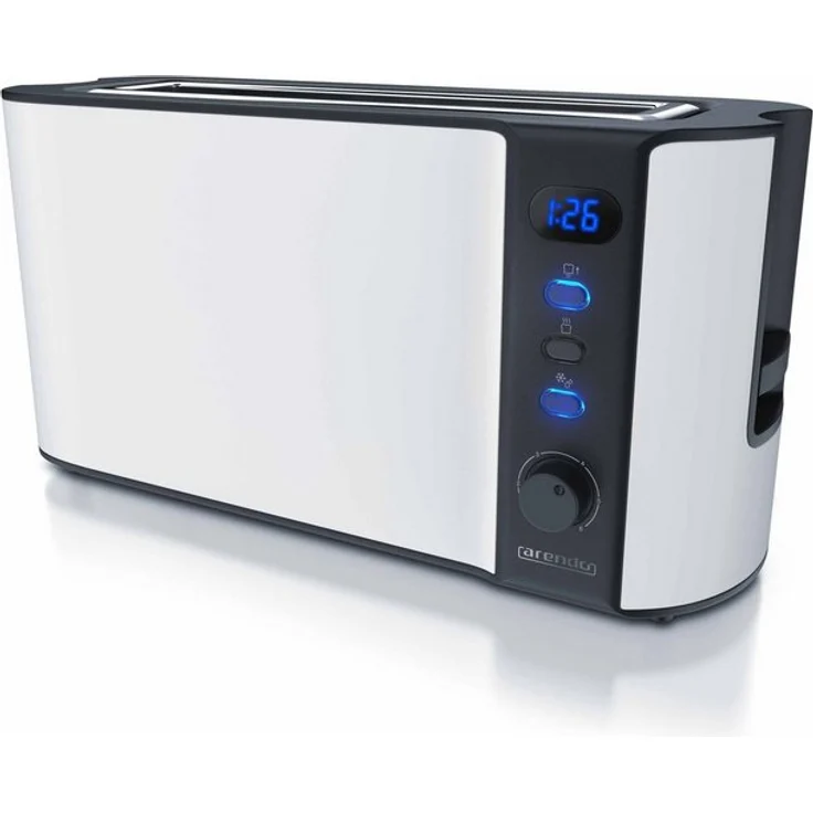 Arendo 2 Scheiben Langschlitz Toaster in Weiß matt Frukost White - 1000W