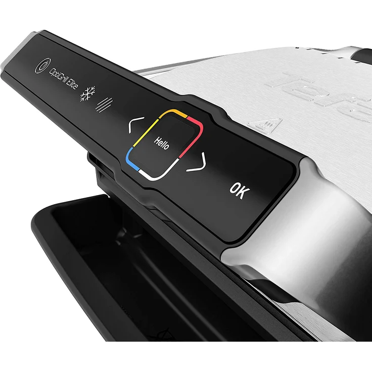 Tefal GC750D OptiGrill Elite Kontaktgrill 2000W, digitales Display mit Schritt-für-Schritt Anleitungen und Countdown, 12 Grillprogramme, 30 cm x 20 cm + verstellbarer manueller Modus, keine deutsche Menüführung, silber – Bild 5
