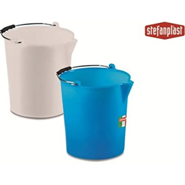 Stefanplast Polyethylen Industrie Eimer mit Ausguss, neutral-hellblau, 17 Liter