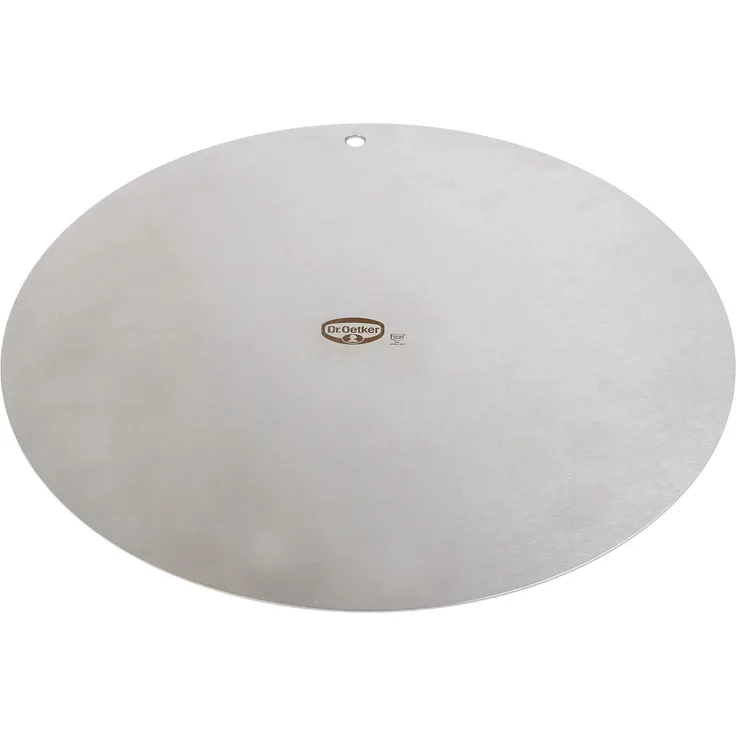 Dr. Oetker Deko- und Transportplatte, Ø32cm, Küchenhelfer aus hochwertigem Edelstahl, beidseitig verwendbar, stabile und langlebige Platte, Menge: 1 Stück, Farbe: silber