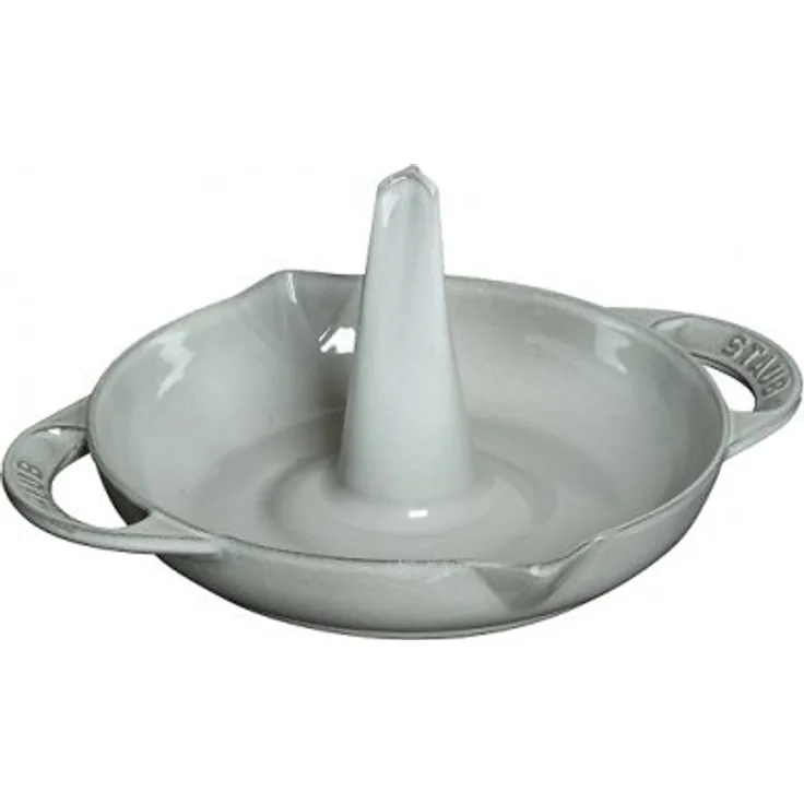 STAUB Hähnchenbräter 24 cm, Gusseisen, Induktionsgeeignet, Graphitgrau