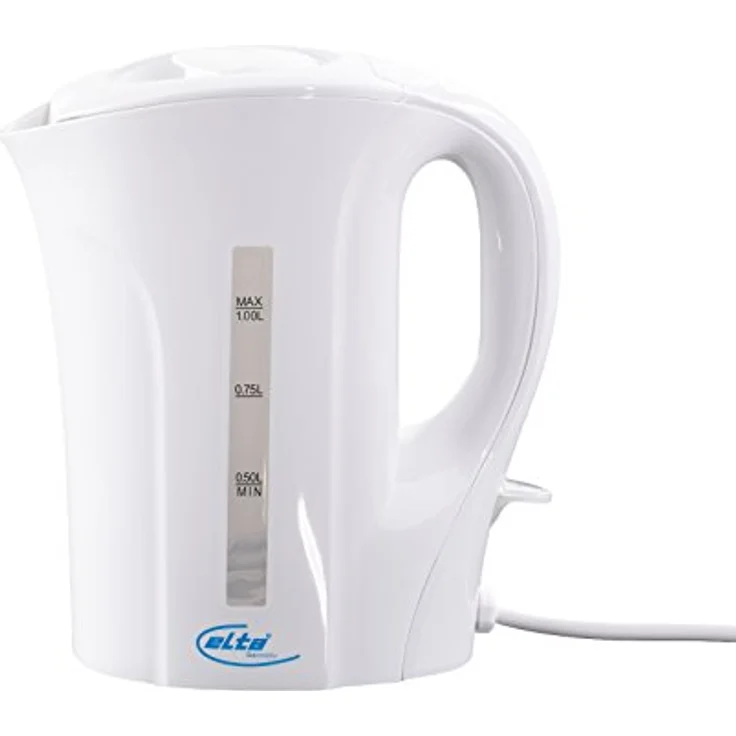 ELTA WK-1000 Wasserkocher 1 Liter, Kunststoff, Weiß