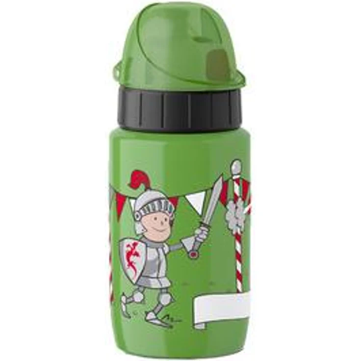 Emsa Light Steel 518360 Edelstahl Trinkflasche, 0,4 Liter, AutoClose Verschluss, Dragon – Bild 1