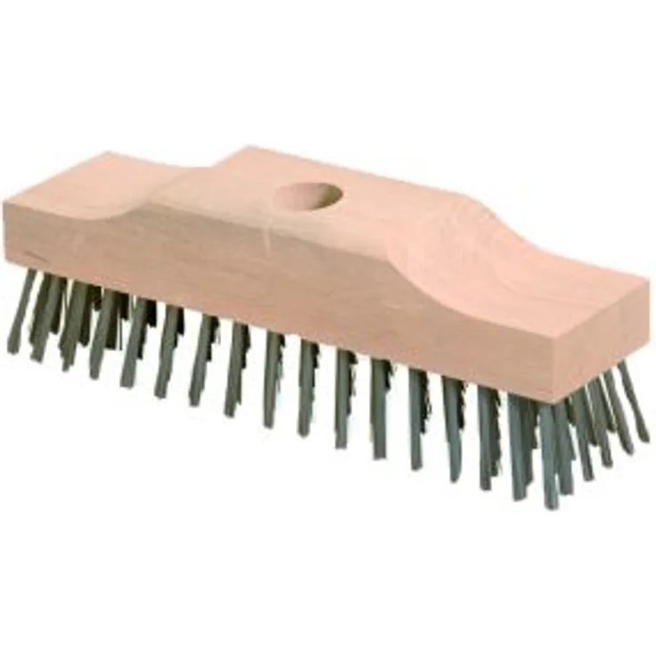 Nölle Stahldrahtschrubber 22cm Sattelholz mit Stielloch