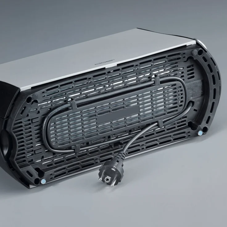 Cloer 3710 Langschlitztoaster für 4 Toastscheiben - 1380 W - integrierter Brötchenaufsatz - Nachhebevorrichtung - Krümelschublade - mattiertes wärmeisoliertes Metallgehäuse – Bild 4