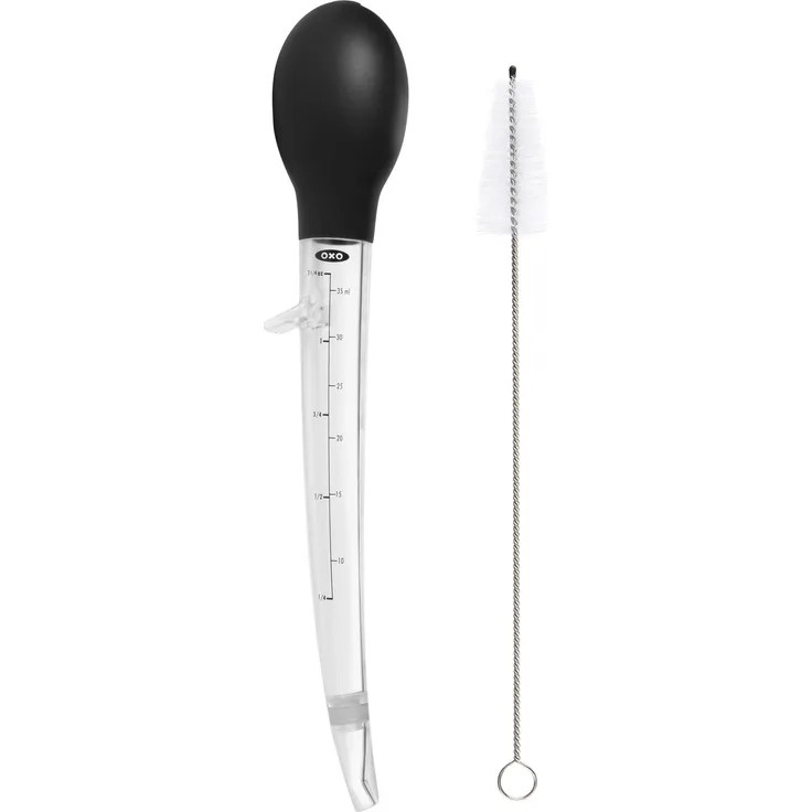 OXO Good Grips Abgewinkelte Bratenspritze, Reinigungsbürste