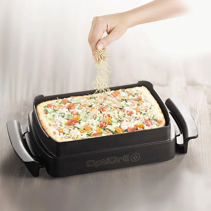 Tefal GC7148 OptiGrill+ Kontakgrill Snacking & Baking, 2000W, 6 voreingestellte Programme, schwarz – Bild 6