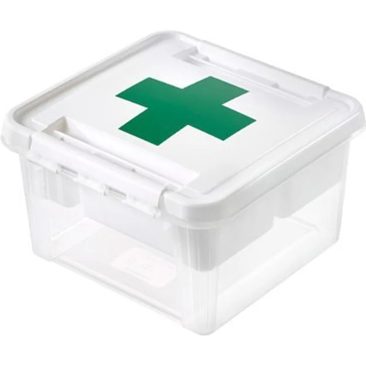 Orthex 3597110 Aufbewahrungssystem, Erste Hilfe Box mit weißem Einsatz, ohne Inhalt, Premium Qualität