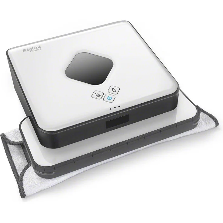 iRobot Braava 390t Saugroboter mit Wischfunktion, verwendet Einwegtücher und waschbare Reinigungstücher, weiß – Bild 1