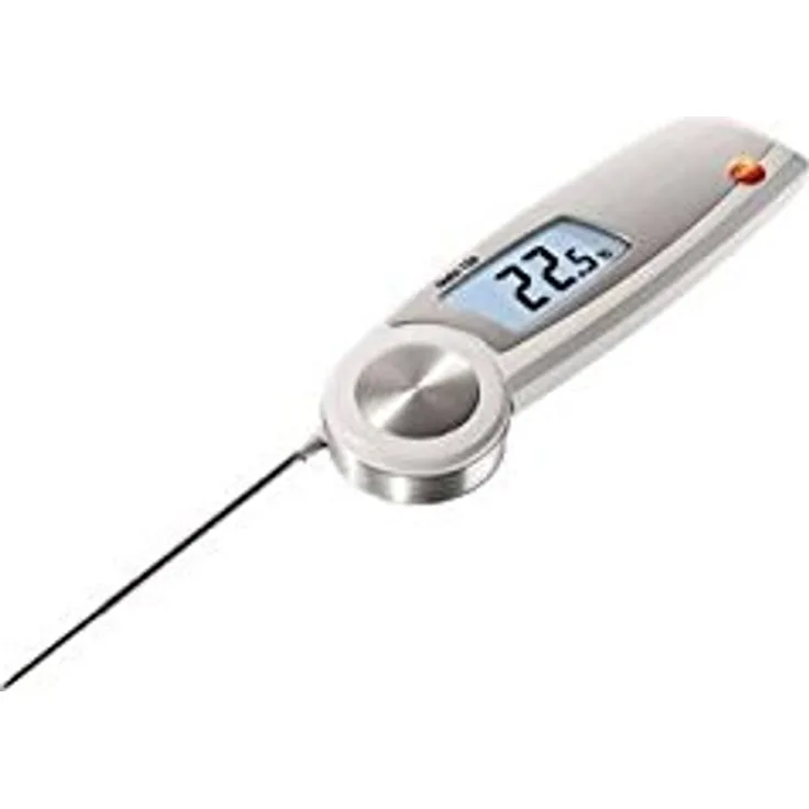 Testo 0563 0104 104 wasserdichtes Klapp-Thermometer, Schutzklasse IP65, Auto-Hold, beleuchtetes Display, robustes Metall-Klappgelenk mit stabilem Messfühler