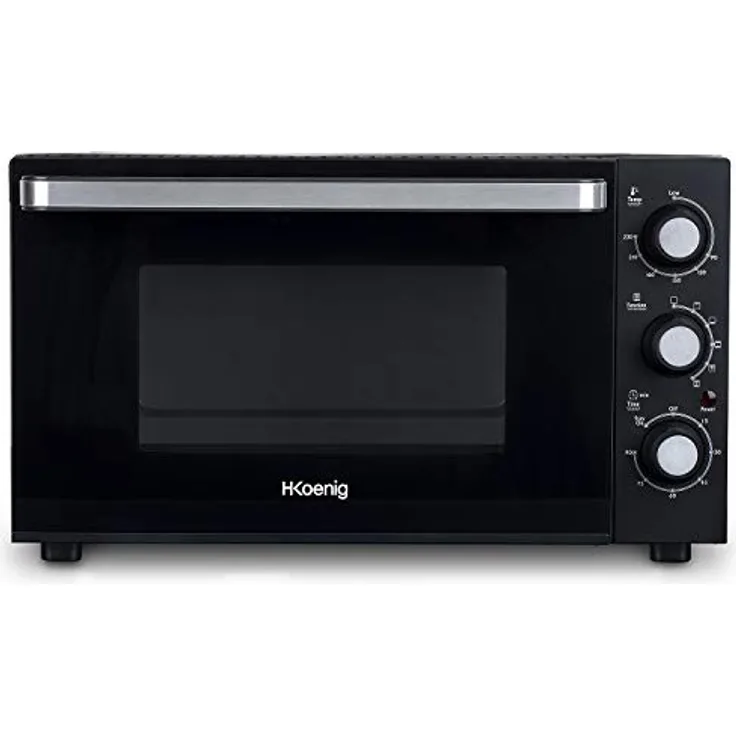 H.Koenig Mini-Ofen FO30 Schwarz Rostfreier Stahl