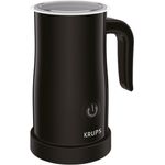 Krups XL1008 Elektrischer Milchaufschäumer (bis zu 150 ml Aufschäumkapazität, einfache Bedienung auf Knopfdruck, 360 Grad drehbarer Boden, automatische Abschaltung), schwarz