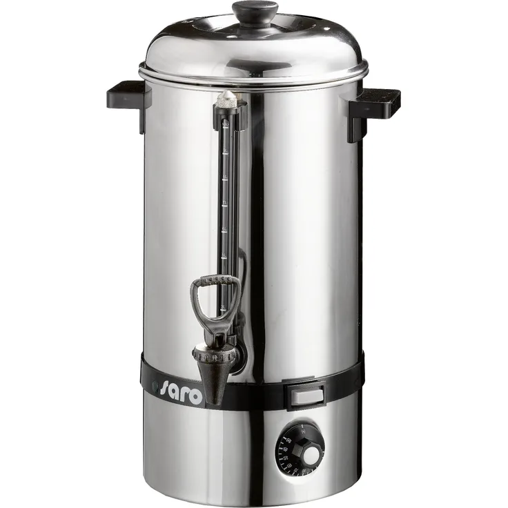 Saro 317-2010 Heißwasserkessel Modell Hot Drink Mini für Erhitzen-Warmhalten von Glühwein, Wasser, Kaffee, Tee 10 L, 2500W, Überhitzungsschutz, stufenlos einstellbar, Edelstahl Silber, 10 liters