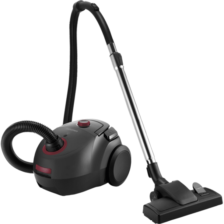 Grundig VCC 3850 A Bodenstaubsauger mit Beutel, 800W, 2,1 L, Schwarz-Rot