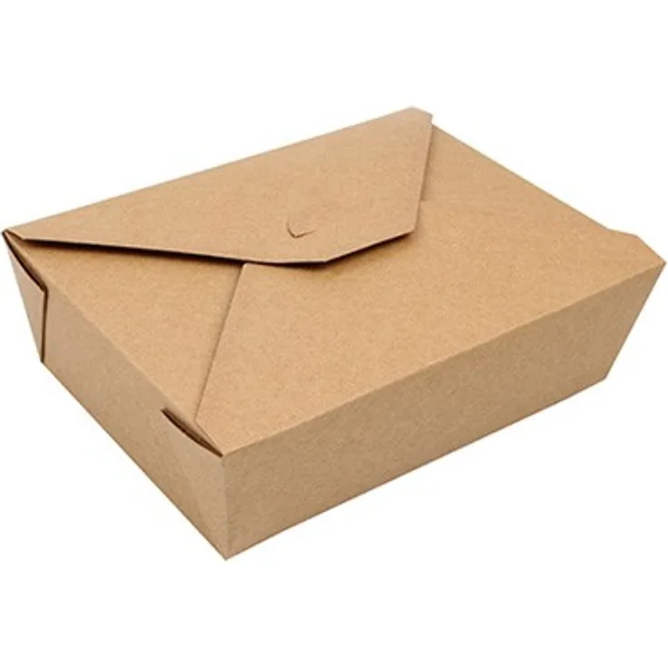 50 Lunchboxen, Pappe 2000 Ml 6,5 Cm X 14 Cm X 19,7 Cm Braun