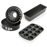 Kaiser Classic Backform-Set, 4-teilig, Springform mit Flach- und Rohrboden 26 cm, Königskuchenform 30 cm, Muffinform für 12 Muffins Standard-Muffingröße 7 cm, antihaftbeschichtet