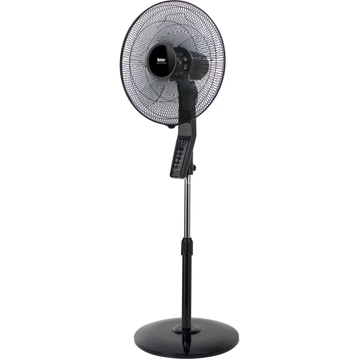 Fakir VC 46 S Premium-Standventilator mit Fernbedienung, höhenverstellbar, oszillierend, sehr leise, 3 Laufgeschwindigkeiten, schwarz – 28 Watt