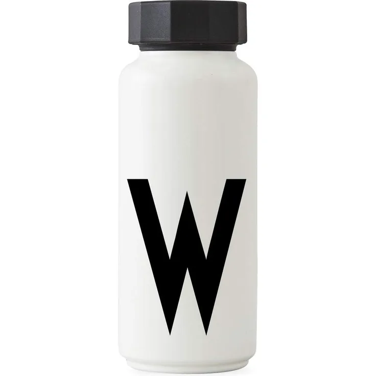 Design Buchstaben Personalisierbare weiße Thermo-Edelstahlflasche für heiße und kalte Getränke, isolierte Trinkflasche für unterwegs, für Arbeit, Schule, Sport und Fitnessstudio – B