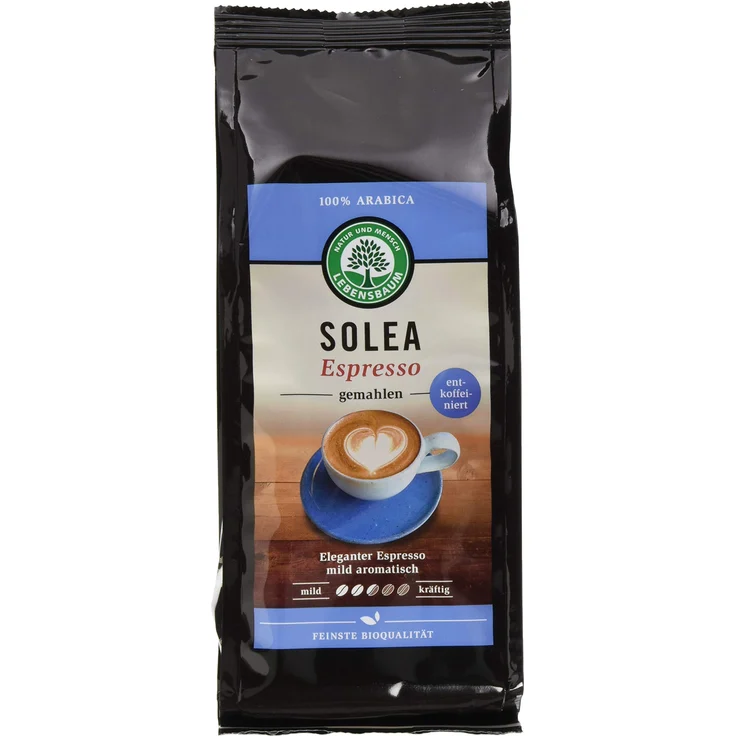 Lebensbaum Solea Espresso Entkoffeiniert, gemahlen, 250 g – Bild 1
