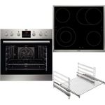 AEG Kombi3021P Herdset, Einbauherd EPS33102ZM + Glaskeramikkochfeld HE604062XB + Teleskopauszug, Energieeffizienzklasse A+, Volumen 72l, Pyrolyse, Antifingerprint, edelstahl