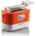 Ariete 159 Toastime Toaster 2 Scheiben mit Zange, Krümelschublade Weiß-Orange