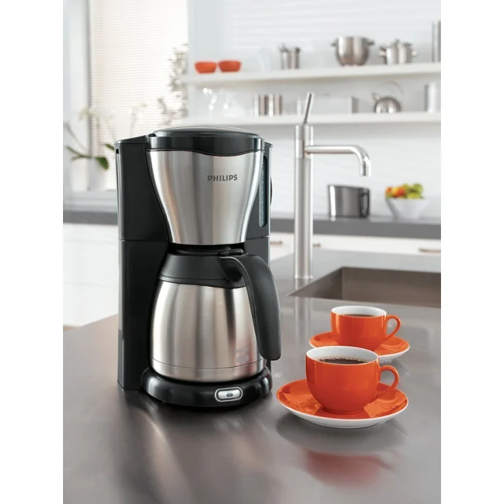Philips HD7546-20 Gaia Filterkaffeemaschine mit Thermo-Kanne, schwarz-metall  – Bild 7