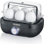 Severin EK 3166 Eierkocher, 420W, für bis zu 6 Eier, inkl. Einsatz zum Pochieren von Eiern, schwarz