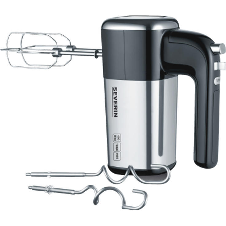 SEVERIN Handmixer mit Spiralkabel, ca. 400 W, HM 3822, Edelstahl-Schwarz – Bild 2
