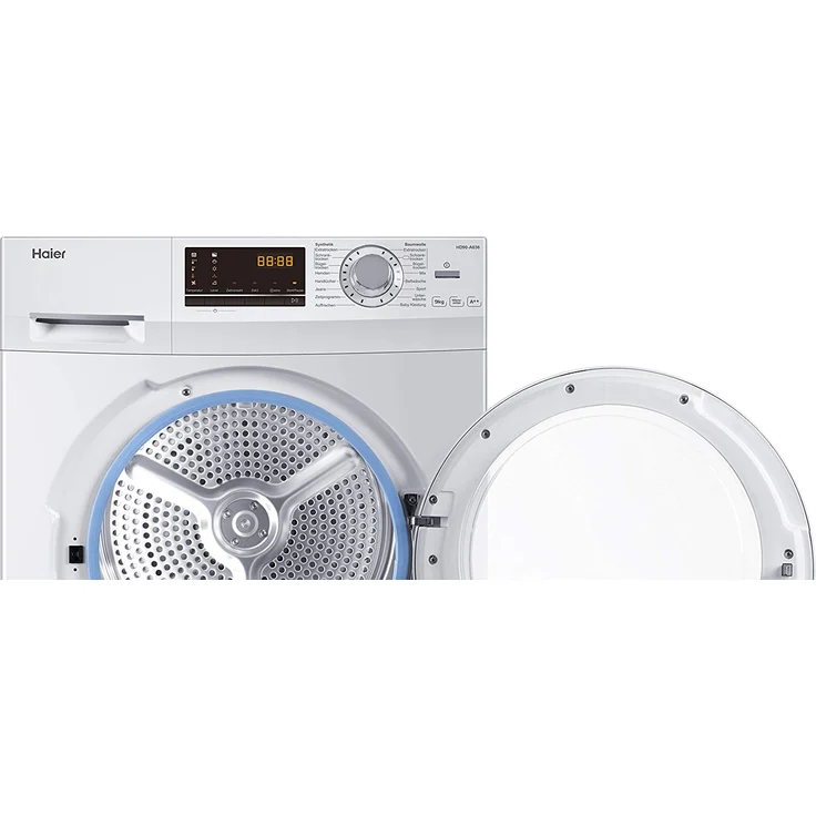 Haier HD90A636, Wärmepumpentrockner, A++, Fassungsvermögen 9 kg, Standgerät, Breite 59,5 cm, Kindersicherung, Wärmepumpe – Bild 4
