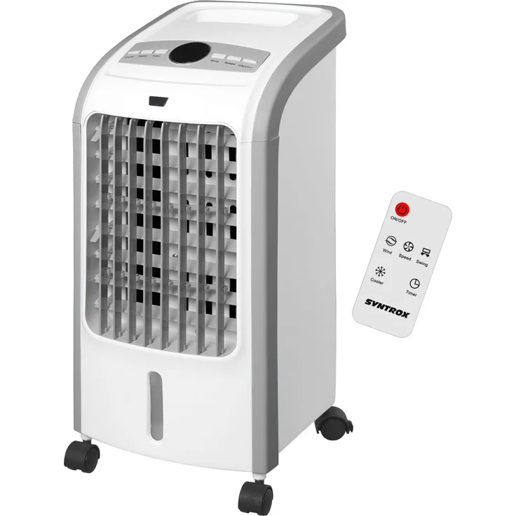 Syntrox 4in1 Luftkühler Stormy mit Fernbedienung, weiß-grau