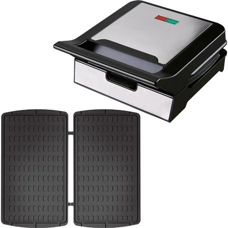 Syntrox Waffeleisen Thin Waffle Maker Kombigerät mit wechselbaren Platten