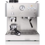 Solis Espressomaschine, Integriertes Scheibenmahlwerk, Manometer, Dampf- und Heißwasserfunktion, 58 mm Profi-Siebhalter, 15 bar, 1,8 l Wassertank, Edelstahl, Personal Barista (Typ 1150)
