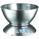 Adler AD 3134 Digitale Küchenwaage mit Edelstahl-Schüssel