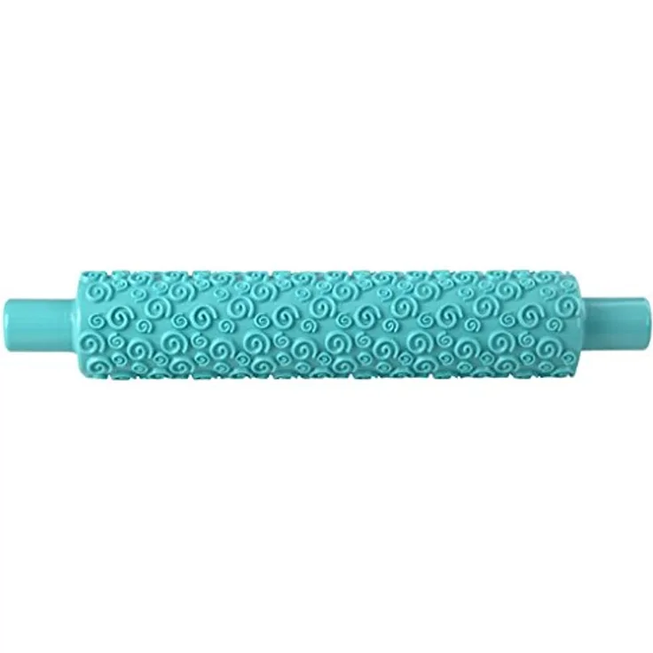 Zenker Fondant-Prägeroller 31 cm CANDY, Rollstab aus Kunststoff, Teigrolle für die Dekoration von Zuckergebäck, Zuckerguss, Fondant, Kuchen (Farbe: Ice Blue), Menge: 1 Stück