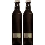 Viva Haushaltswaren 2 x Ölflasche 500ml - braune Schraubverschluss zum selbst abfüllen, inkl. Etiketten zum Beschriften Glasflasche, Glas, 5.8 x 5.8 x 26 cm, 2-Einheiten