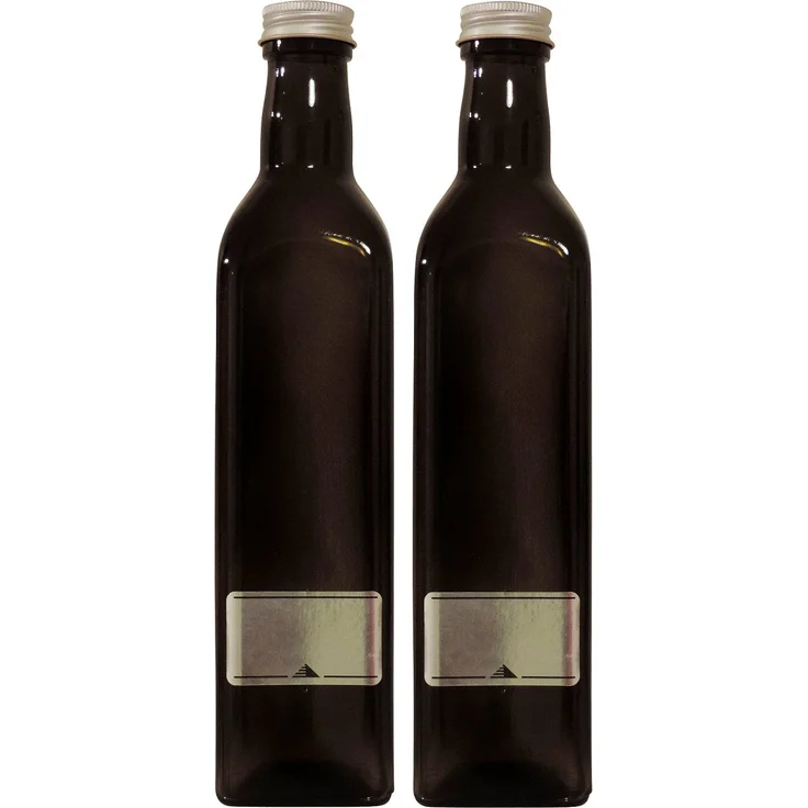 Viva Haushaltswaren 2 x Ölflasche 500ml - braune Schraubverschluss zum selbst abfüllen, inkl. Etiketten zum Beschriften Glasflasche, Glas, 5.8 x 5.8 x 26 cm, 2-Einheiten
