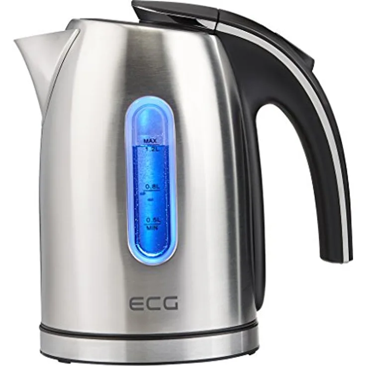 ECG RK 1240, Wasserkocher, 1,2 Liter, Rostfreier Stahl, 1.2 liters