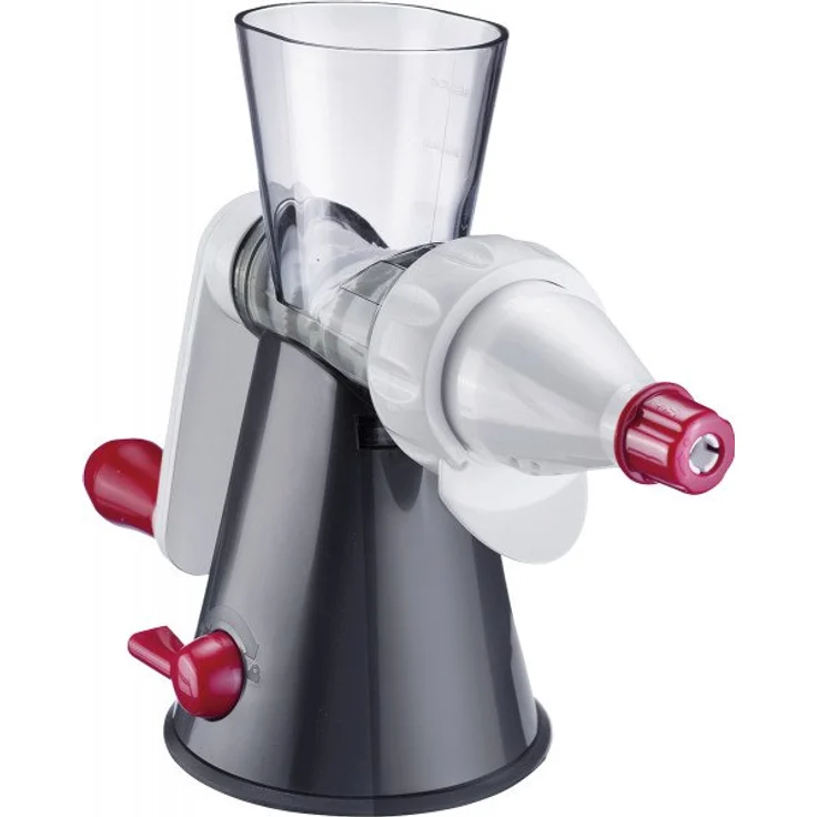 Westmark Entsafter mit Saft- und Tresterbehälter, Großer Saugfuß, Kunststoff, Vita Freund, Weiß-Dunkelgrau-Rot, 97062260