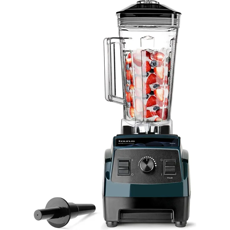 Taurus Active Professional Standmixer, 1500 W, Tritankrug 2 l (BPA-frei), 6 Edelstahl-Klingen, Smoothies, Cremes, mit Schieber, Blau-Schwarz