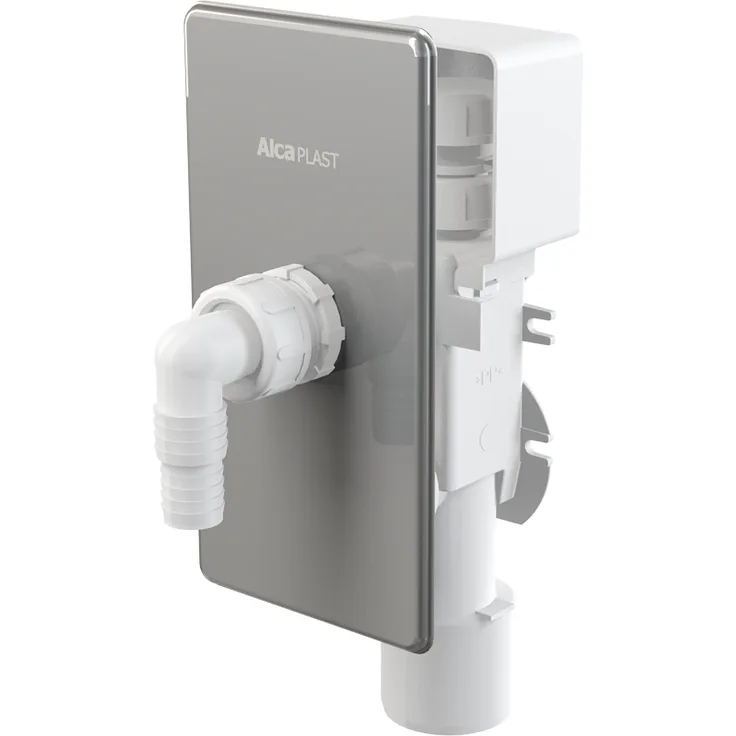 AlcaPlast APS3P Gerätesiphon Unterputz mit Rohrbelüfter DN 40-50 mm Abwasseranschluss für Waschmaschine, Spülmaschine etc.