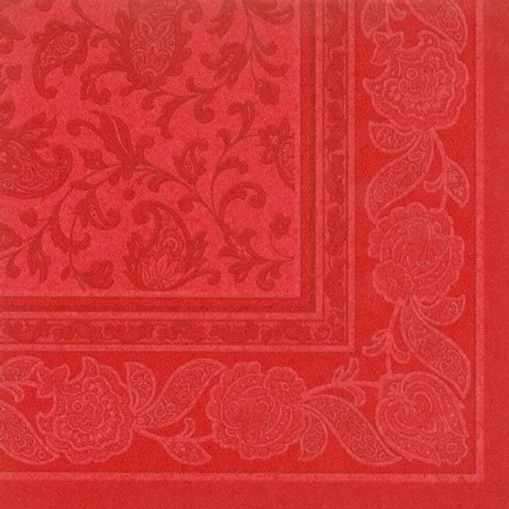 50 Servietten ''ROYAL Collection'' 1-4-Falz 40 cm x 40 cm rot ''Ornaments''
