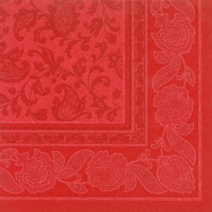 50 Servietten ''ROYAL Collection'' 1-4-Falz 40 cm x 40 cm rot ''Ornaments''