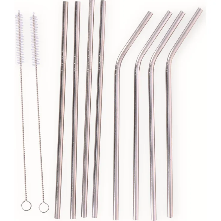 Trinkhalme ALPINA, 10-teilig, 21 cm, mit Reinigungsbürste