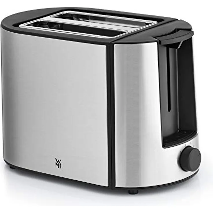 WMF Bueno Pro Toaster, 870 W, Doppelschlitz, Brötchenaufsatz, 6 Bräunungsstufen, Edelstahl, silber-schwarz