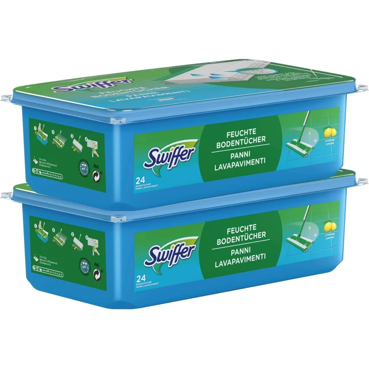 Swiffer Bodenwischer Feuchte Bodentücher Nachfüllpack mit frischem Zitrusduft 48 St., für eine schnelle und einfache Reinigung – Bild 1