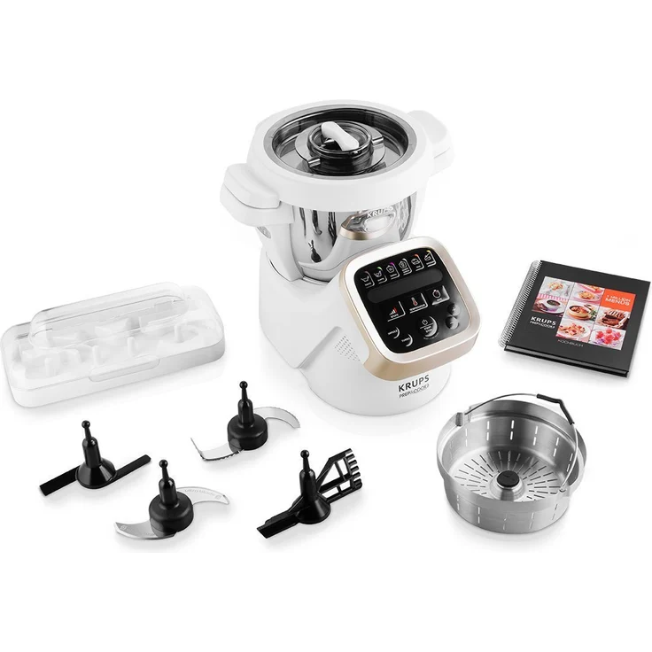 Krups Prep&Cook HP5031 Multifunktions-Küchenmaschine (1,550 Watt, bis zu 12.000 U-min, mit Kochfunktion) weiß-edelstahl - Preisvergleich – Bild 5