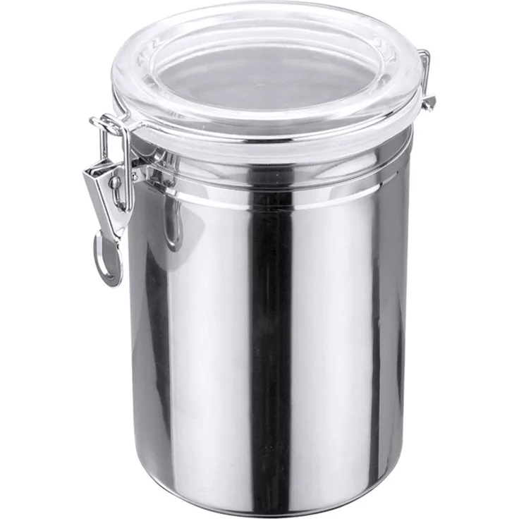 Contacto Vorratsdose mit Acryldecke 0,7 l aus Edelstahl H 9,5 cm Ø 12,5 cm