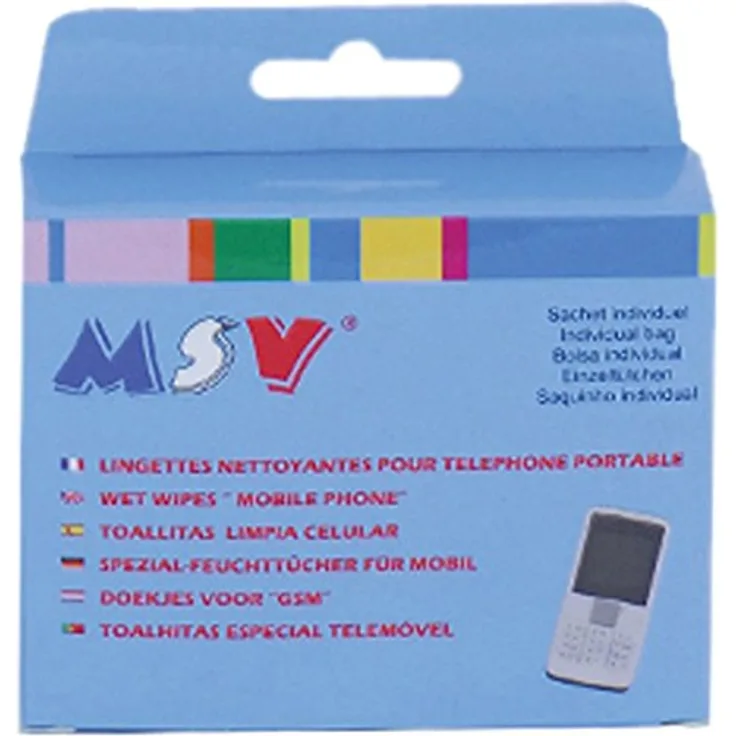 MSV 100381 20 Stück Reinigungstücher für Handy Viskose-Polyester Weiß 14 x 15 x 0,1 cm